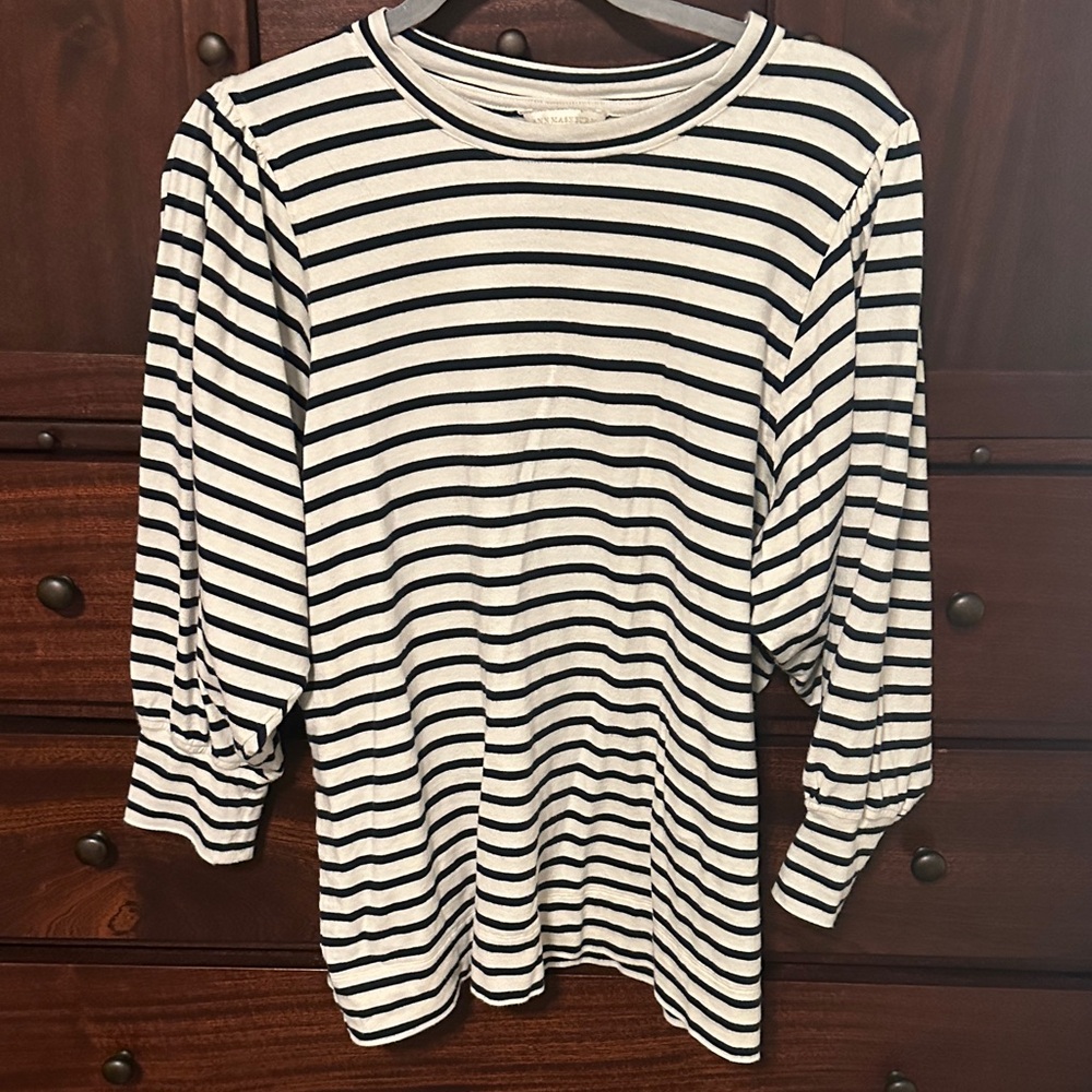 Ann Mashburn Striped Long Sleeve Top Size M